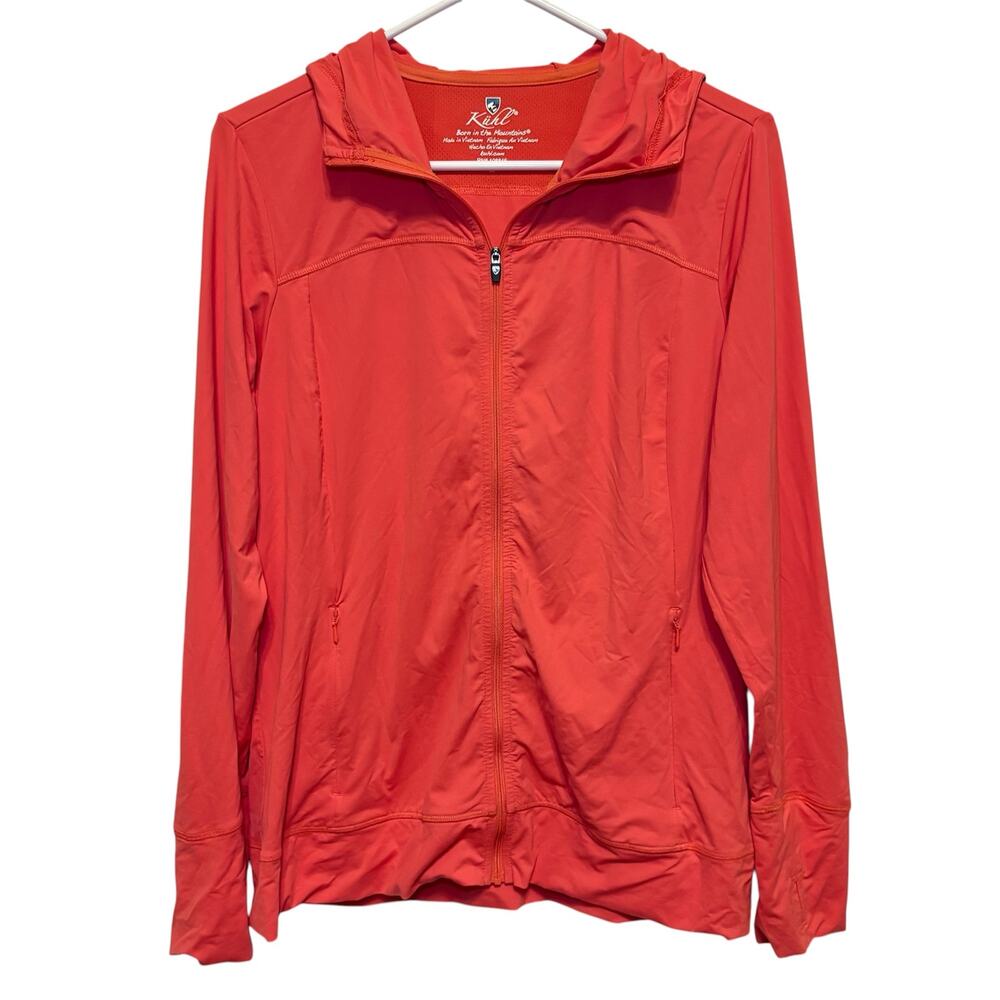 Kuhl Jacket Womens M Coral Lightweight Hooded Outdoor Hiking Full-Zip Activewear